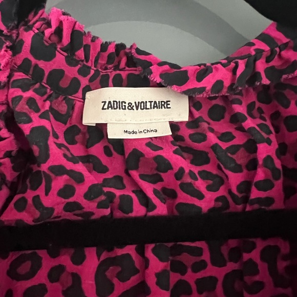 ZADIG & VOLTAIRE - pink leopard print top - small - Picture 2 of 3